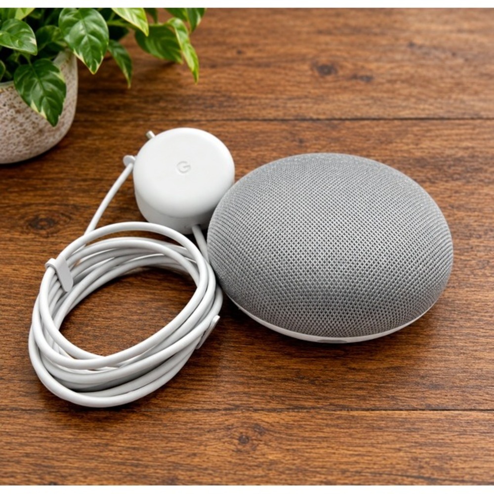 Google Home Mini 1st Gen H0A Smart Speaker Chalk Gray w/ Power Adapter Tested